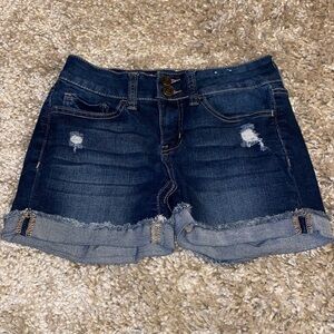 SO Favorite Midi Blue Ripped Shorts size 0